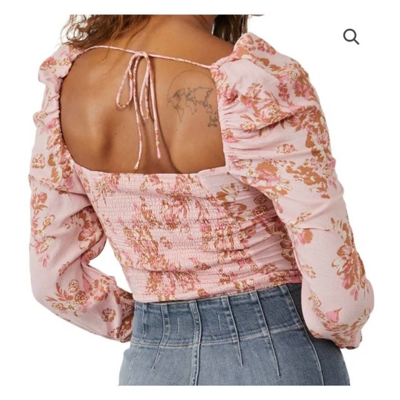 NWT FREE PEOPLE Hilary Printed Top Size Large - Picture 2 of 3